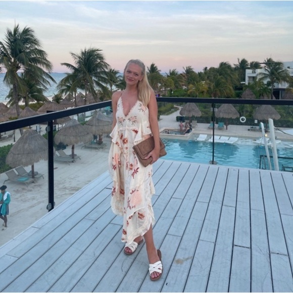 FREE PEOPLE Audrey Embroidered Maxi Dress in Ivory XS - Picture 5 of 16